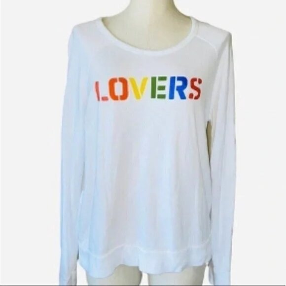 New Sundry Lovers Rainbow Graphic Front Crewneck Pullover Sweatshirt NWT 3/Large - Picture 4 of 10